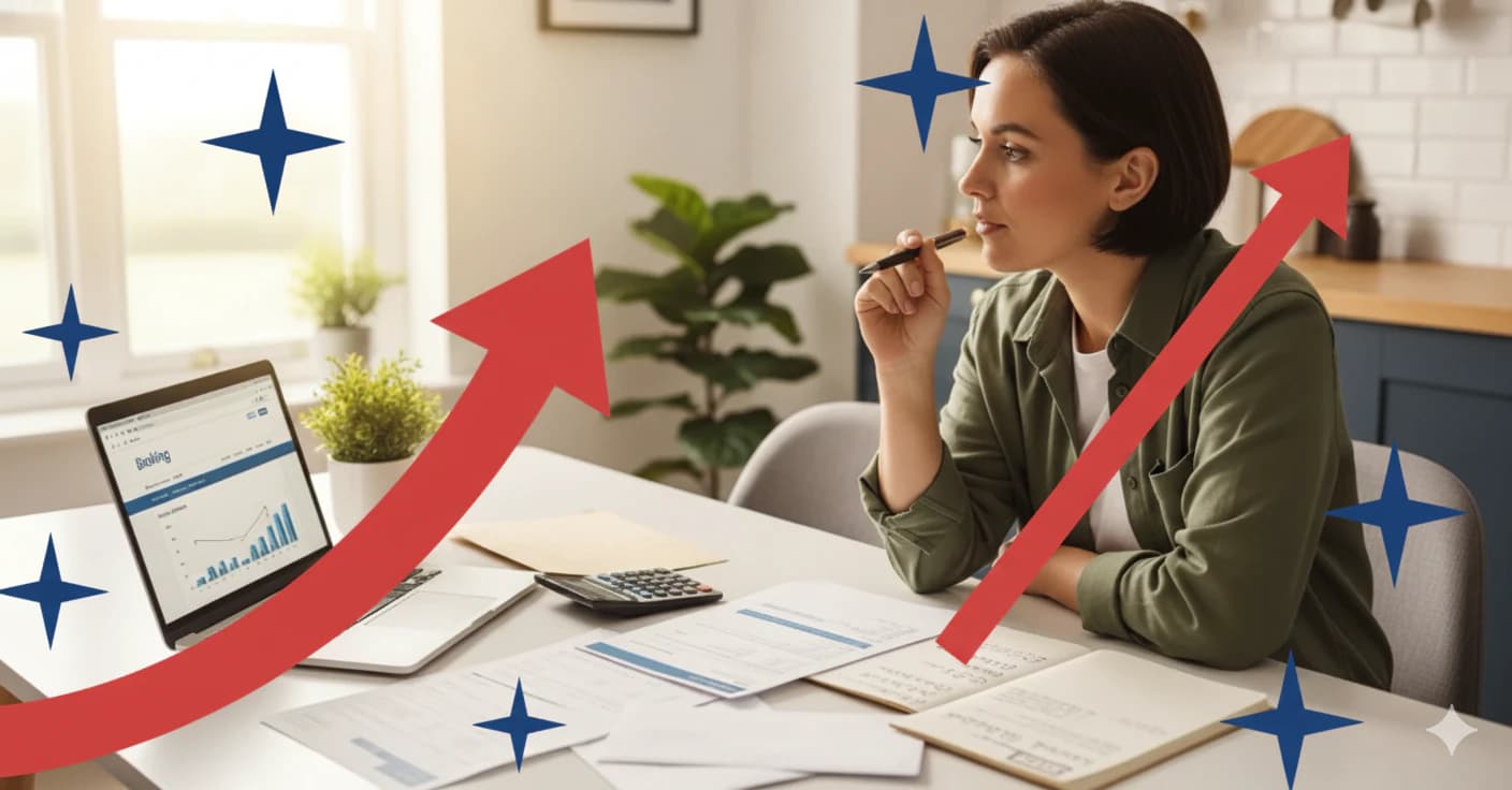 Couple reviewing financial documents together during a relationship transition