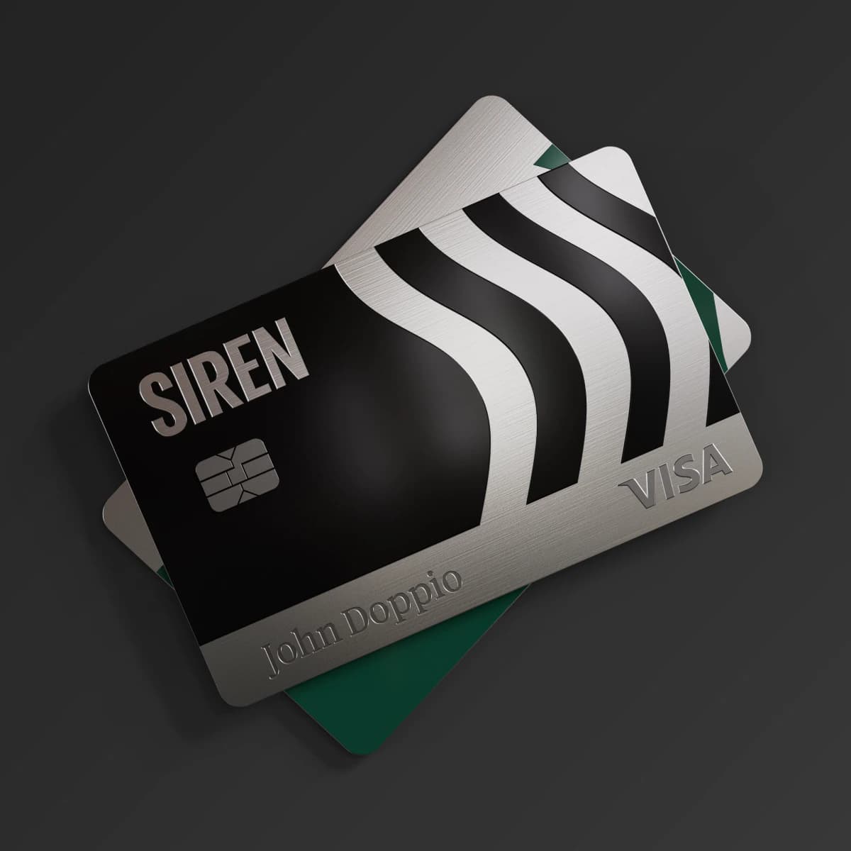 SIREN premium metal card with credit building technology